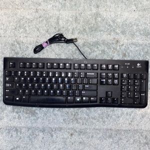 LOGITECH black keyboard USB K120 Used perfect workings order lil dusty